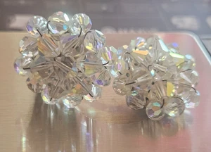 Tolle AurorasBoriers Cluster Strass Perlen Vintage Ohrringe signiert Germany - Bild 1 von 24