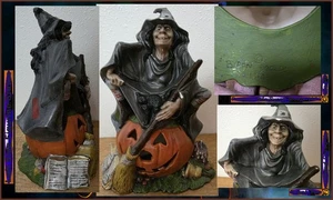 De colección Byron Molds 1972 Cerámica Bruja en una Calabaza Pintado a Mano Decoración de Halloween - Imagen 1 de 14