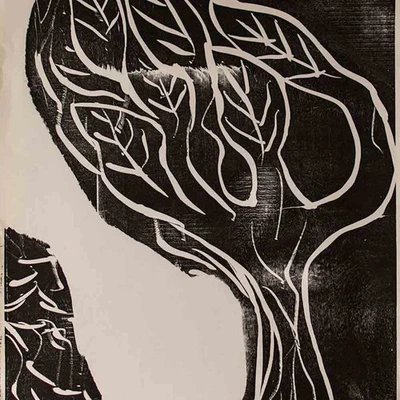 HAP Grieshaber Großformat Baum Moderne signiert Holzschnitt 2 Hälfte 20 Jhd - Bild 1 von 3