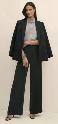 Pantalones Jean Paul Gaultier Negros 6 Piernas Anchas Mujer Italia Lana Frente Plano Nuevos con Etiquetas $1,299 Foto 1 de 4