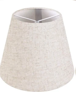 6 Pc Natural Linen Mini Lamp Shades Chandelier Clip on Lampshade 4 x 6 x 5 Beige - Picture 1 of 5