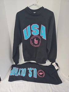 Sudadera y pantalones deportivos medianos XL cuello redondo Comité Olímpico de Estados Unidos de colección, hechos en EE. UU. - Imagen 1 de 8