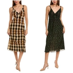 Cabi Trophy Mesh Midi Slip Dress M Reversible Print Fairy Art Deco Dark Romantic - Picture 1 of 24