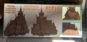 Kit de madera Norwegian Stave Church GOL escala 1/87 NUEVO EN CAJA - Imagen 1 de 3