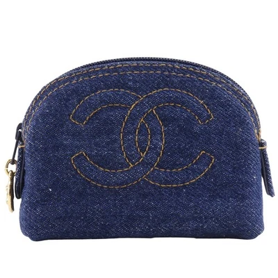 CHANEL COCO Mark Pouch A02789X03304 Mini bolsa 97P azul denim para mujer Foto 1 de 4