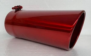 CONSEJO ESCAPE DIÉSEL TRANSPARENTE CROMO ROJO 5" ID x 5" OD x 12" LARGO - Imagen 1 de 5