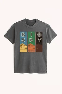 Paperbacks Men's Big Sky Graphic Tee, Gunmetal Medium - Picture 1 of 4