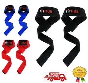 Weight Lifting Straps Gym Wrist Wraps Padded Training Extra Grip Support - Picture 1 of 21