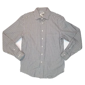 Joseph Abboud Non-Iron Men's Long Sleeve Brown Blue Checked Shirt Medium, New - Picture 1 of 8