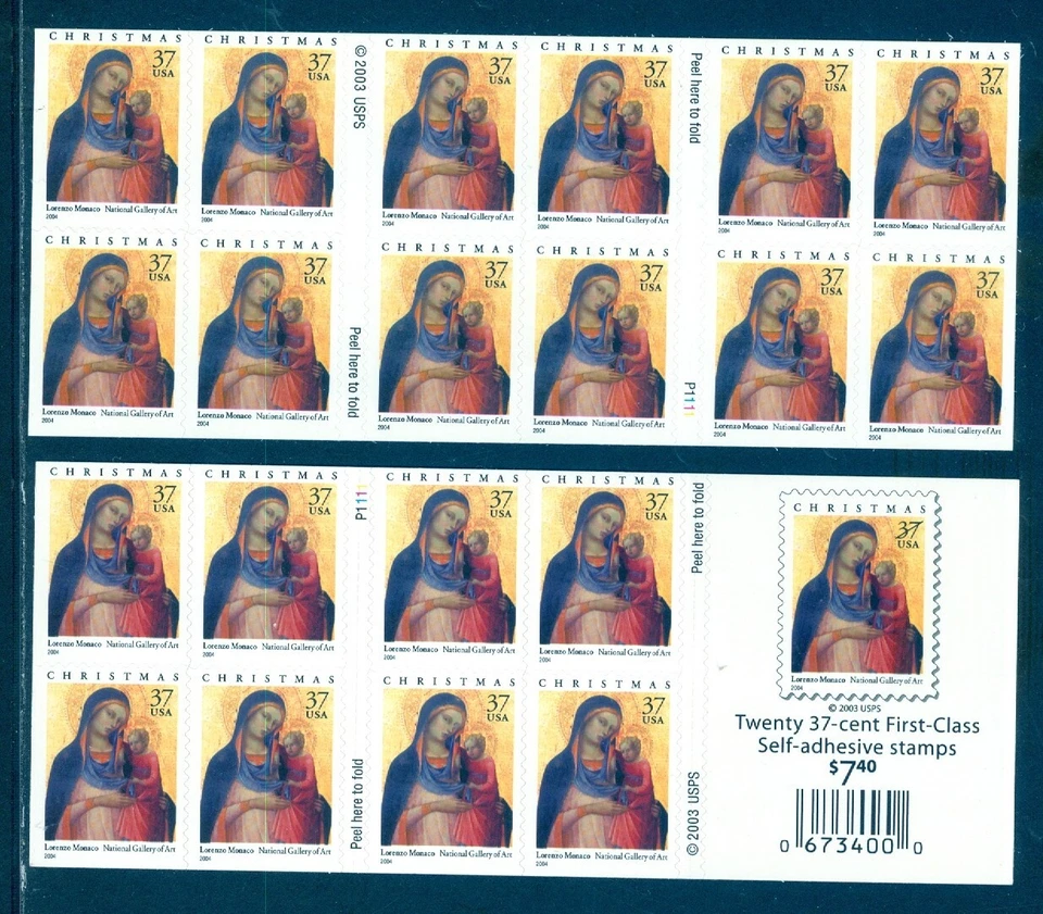 US 3879a Madonna & Child Complete Booklet/20 Mint NH Not Folded - Image 1 of 1