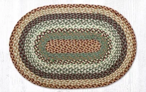 Buttermilk Cream, Cranberry Red Braided Jute Oval Rug 20" x 30",  C-413, Country - Picture 1 of 1