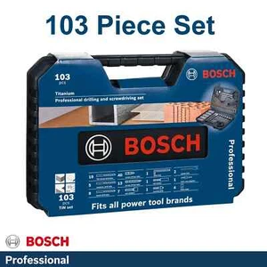 Bosch Drill Bit Set Professional Titanium 103 Piece Screws Masonry Wood & Metal - Picture 1 of 8
