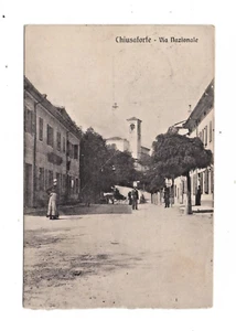 CHIUSAFORTE VIA NAZIONALE ANNO 1918 CARTOLINA VIAGGIATA FP - Picture 1 of 2