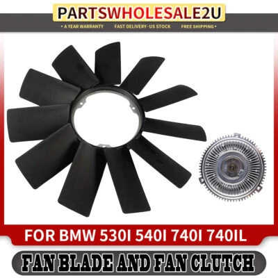 Hoja del ventilador de refrigeración del motor + embrague del ventilador para BMW 530i 540i 740iL 840Ci 850Ci Foto 1 de 4