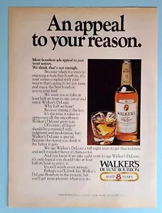 1979 Walker's De Luxe Bourbon Vintage 1970's Print Ad An appeal to your reason - Picture 1 of 3