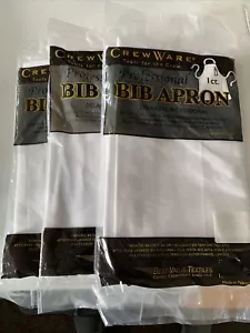 Set Of 3 Crewware Fixed Neck Economy Bib Apron Pencil Pocket 34 X 34”. NIB - Picture 1 of 3