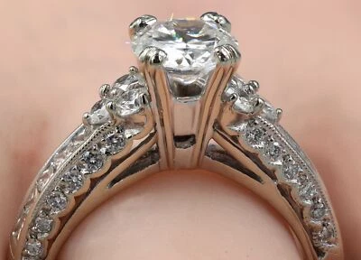 18k 2.18 Carat GIA Certified E VS1 Natural Diamond Engagement Ring SEE VIDEO - Image 1 of 4