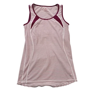 Talbots athletic tank top Women SP/stretch/logo/ivory with purple stripes - Picture 1 of 11