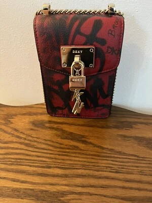 DKNY Elissa Graffiti Logo North-South Leather Crossbody - Image 1 of 4