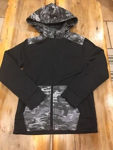 Boy’s C9 Champion Printed Tech Fleece Full Zip Hoodie Black Size S (6/7) - Picture 1 of 6
