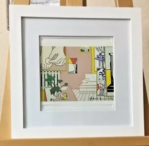 Roy Lichtenstein Hand Signed Print Published 1986 COA White Wood Framed - Picture 1 of 3