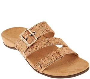 Vionic Skylar Cork Gold Slide Sandals Orthotic Women’s Size 8 Slip On Comfort - Picture 1 of 6