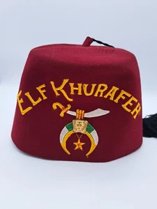 Elf Khurafeh Shriner's Masonic Fez Hat Harry M. Osers Co. New York - Bild 1 von 12