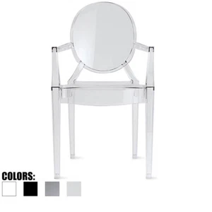 Mid Century Modern Assembled Stacking With Arm Dining Accent Chair Plastic - Picture 1 of 32