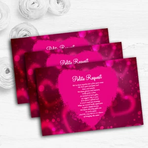 Hot Pink Herzen personalisiert Hochzeitsgeschenk Geldwunsch Gedicht Karten - Bild 1 von 1