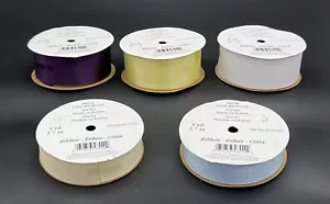 New 5 Spools 3 yd/Spools, 1 1/2"  & 7/8" Wide Grosgrain Ribbon, Satin Ribbon - Picture 1 of 12