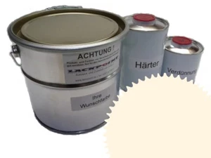 1 Liter Set 2K Autolack RAL 1013 Perlweiß Seidenmatt kein Klarlack Tuning ! - Bild 1 von 1