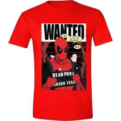 T-shirt Deadpool Wanted Poster maglia Uomo ufficiale Marvel - Imagen 1 de 4
