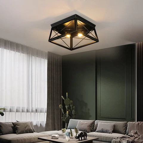 Farmhouse Ceiling Light Flush Mount Ceiling Lighting Fixture Industrial Lamp Cover