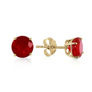 0.95 CTW 14K Solid Gold Fiercely We Believed Ruby Earrings - Picture 1 of 5