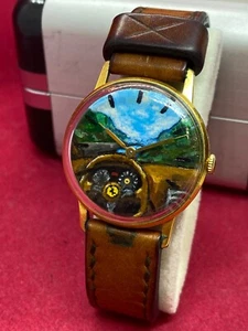 Ussr Mens Watch Raketa 2603 Custom Design “Sport Car” Gold Plated Au 16 JWLS - Picture 1 of 14