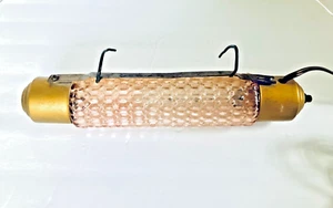 Cute 30s Deco Headboard Hobnail Glass Headboard Lamp Light Pink Tinged Glass - Picture 1 of 12