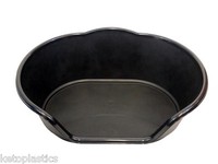 black plastic dog bed