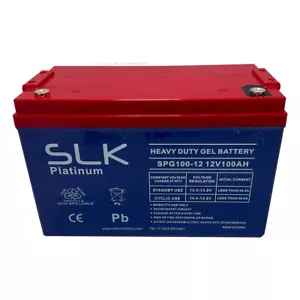 PAIR x 12v 100AH SLK PLATINUM EXTRA HEAVY DUTY GEL MOBILITY SCOOTER BATTERIES - Picture 1 of 1