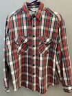 Vintage 5 Five Brother Cotton Flannel Shirt Made In USA Workwear Size L Plaid