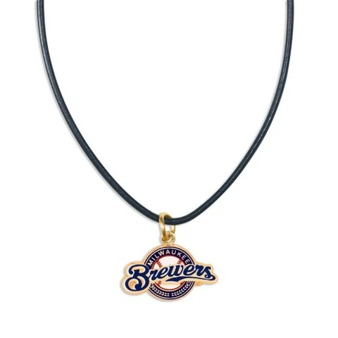 MLB MILWAUKEE BREWERS LEATHER ROPE NECKLACE NEW Cover