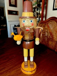 Thanksgiving Truthahn Jäger Pilger Holz 14,5" NUSSKNACKER Neu Neu mit Etikett - Bild 1 von 7