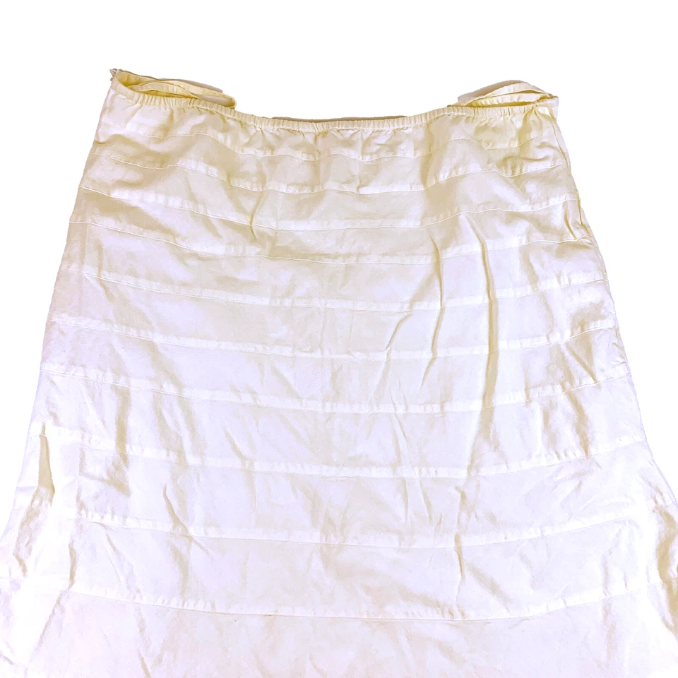 Maxi Falda Soft Surroundings Terah Talla 3X Antigua Mezcla de Lino Blanco Línea A Niveles Foto 1 de 4