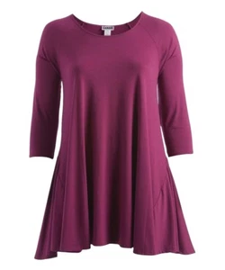 Nueva Túnica de carpa magenta de manga plus para mujer Plus Size (Top) Tallas 1X 2X 3X - Imagen 1 de 1