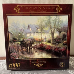 Thomas Kinkade Sunday Outing 1000 Piece Puzzle #3310-16 Made in USA 1999 - Picture 1 of 5