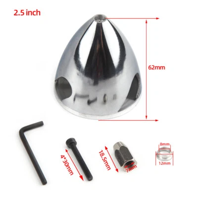 Pro Aluminum 64mm/2.5inch Spinner Special Drilled For RC Airplane 3 Blades ZY01 - Image 1 of 4
