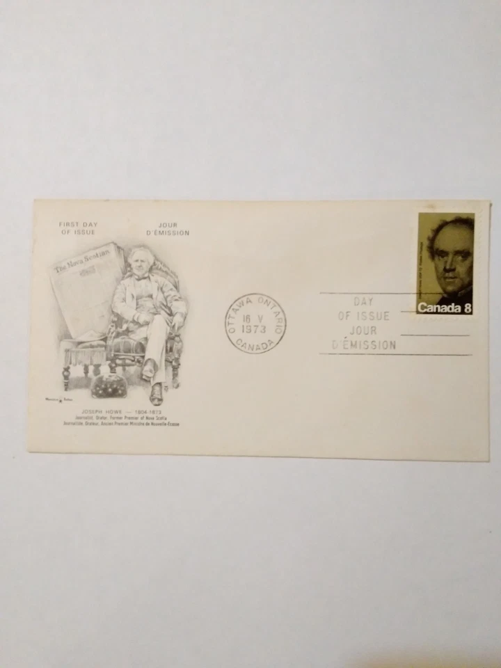 JOSEPH HOWE 1973 CANADA FDC BEAUTIFUL ITEM! - Image 1 of 1