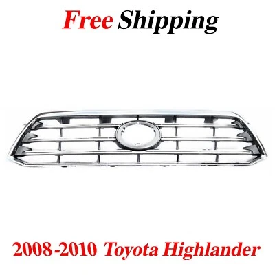 For 2008-2010 Toyota Highlander Chrome Front Grille Plastic TO1200307 Foto 1 de 4