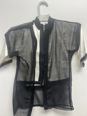 Boy's Moroccan 3pc Jabador Kids Thobe Set Jubbah Bisht Djellaba Black Size 1 - Image 1 of 2