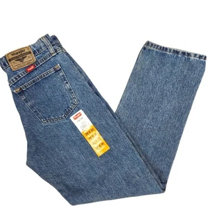 Pantalones de mezclilla Wrangler 5 estrellas premium nuevos para hombre calce relajado estilo 5 bolsillos azules 29x30 - Imagen 1 de 7