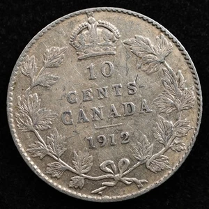Kanada 10 Cents 1912, Münze, Silber, Inv#E841 - Bild 1 von 2